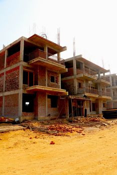 Ahmedabad, Gujrat, India,- March 2020 : Abstract view of an new construction of building in Ahmedabad