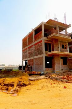 Ahmedabad, Gujrat, India,- March 2020 : Abstract view of an new construction of building in Ahmedabad