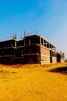 Ahmedabad, Gujrat, India,- March 2020 : Abstract view of an new construction of building in Ahmedabad