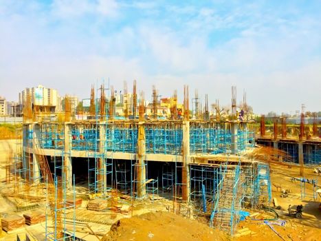 Jaipur, Rajasthan, India,- March 2020 : Abstract view of an new construction of buildings in Jaipur