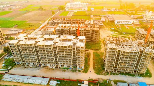 Kota, Rajasthan, India,- March 2020 : Labour is working on a new construction of buildings in Kota