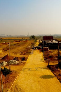 jaipur, Rajasthan, India,- june 2020 : Drone view of a towns in jaipur