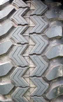 a close up of the tread of a heavy duty all terrain vehicle tyre