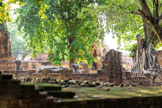 Architecture of the Famous Old Temple in Ayutthaya, Temple in Phra Nakhon Si Ayutthaya Historical Park, Ayutthaya Province, Thailand