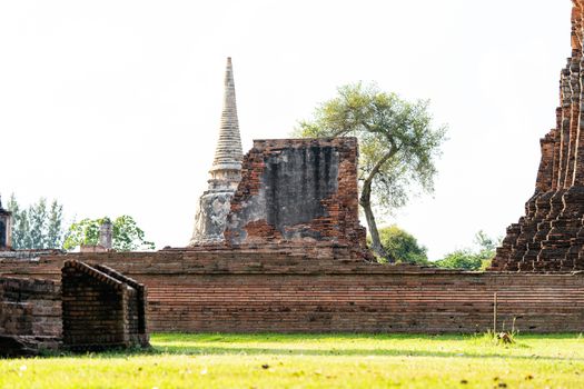 Architecture of the Famous Old Temple in Ayutthaya, Temple in Phra Nakhon Si Ayutthaya Historical Park, Ayutthaya Province, Thailand