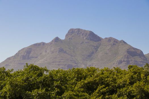 Big mountains of Tablemountain National Park, Cape Town, South Africa.