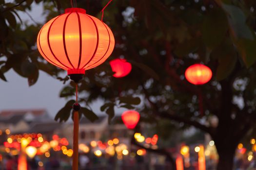 Hoi An Vietnam a World Heritage Site ancient town on river now famous for lanterns and holiday destination an exceptionally well-preserved example of a Southeast Asian trading port dating from the 15th to the 19th century. High quality photo