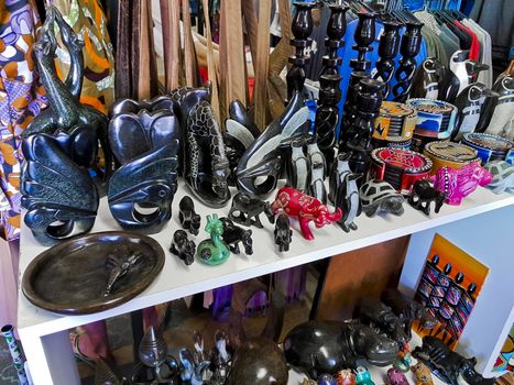 African voodoo wooden masks souvenir shop in Bo-Kaap Cape Town.