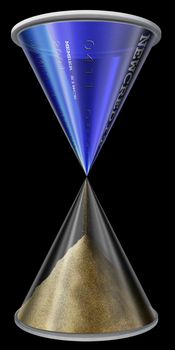 Hourglass symbolizes concept time is money