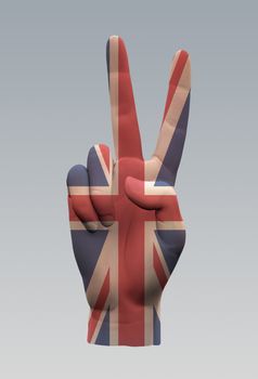 Human hand. UK Peace Sign