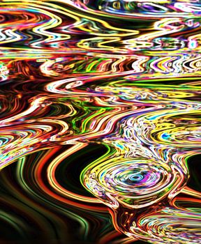 Colorful Water Ripples. 3D rendering