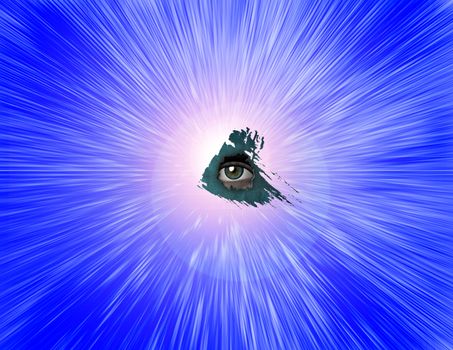 Surreal art. All-seeing eye