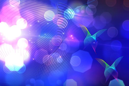 Colorful abstract painting with bokeh