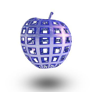 3D rendered Apple. White background