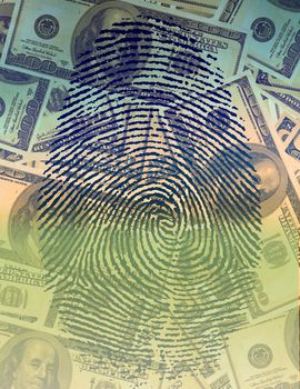 Finger Print and USA Currency
