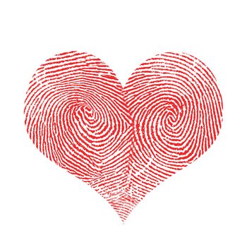 Fingerprint in shape of heart.