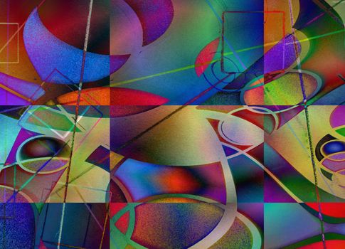Modern art abstract. 3D rendering