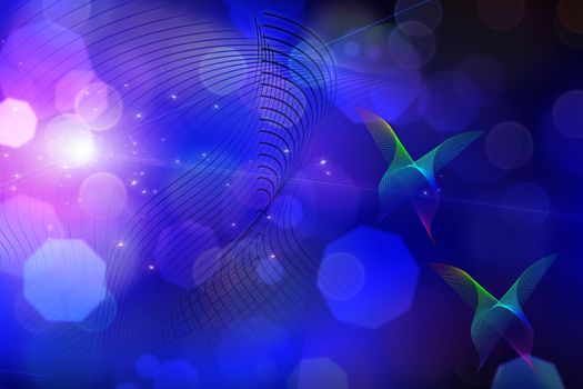 Colorful abstract painting with bokeh