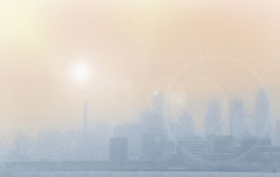 Heavy smog over city
