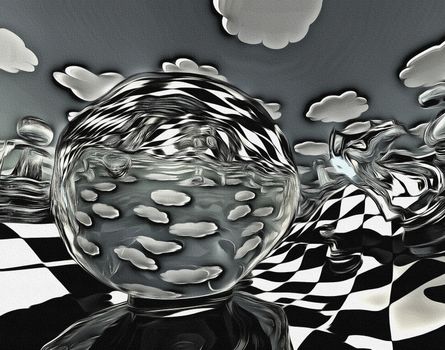 Abstract illustration of chess figures at play