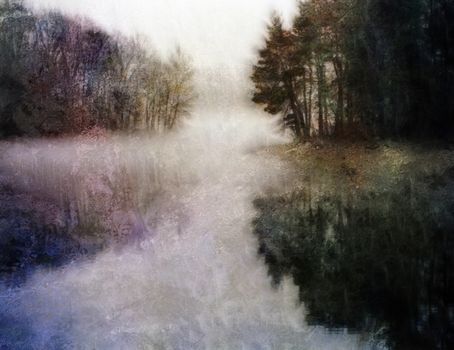 Painterly Water Landscape