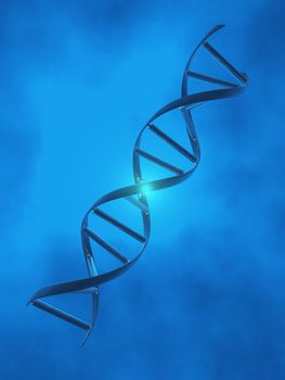 DNA Strand in blue light