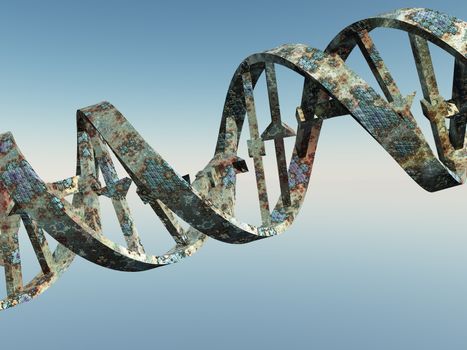 Damaged DNA Strands. 3D rendering