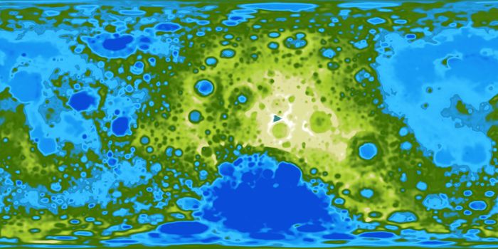 Terraformed moon map. 3D rendering