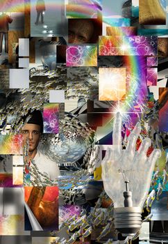 Complex Surreal Abstract Art. 3D rendering