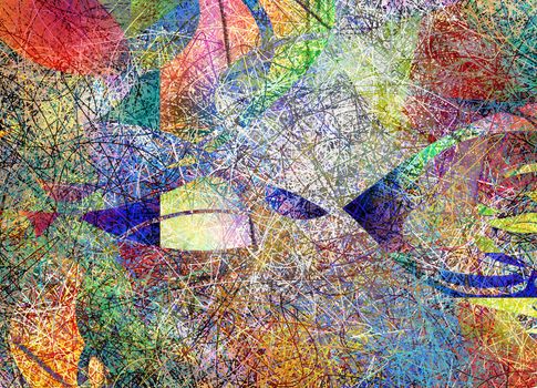 Colorful Abstraction Fluid lines of color movement. 3D rendering