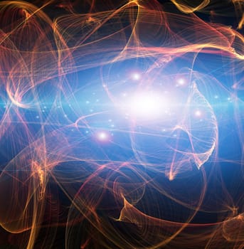 Beautiful Flowing Light Abstract. 3D rendering