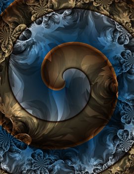Swirl Ornament Abstract. 3D rendering