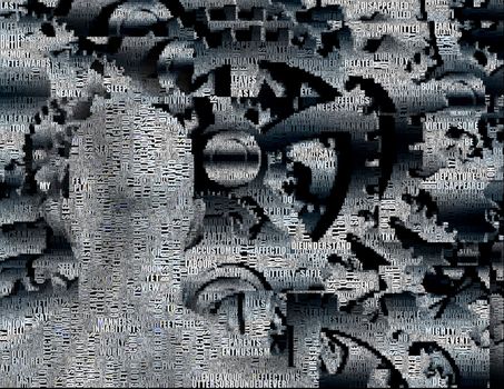 Man is standing before gears