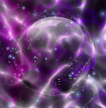Crystal Ball in purple swirling lights