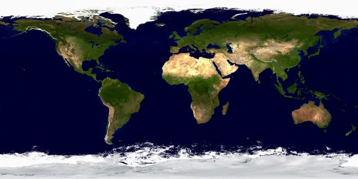 Geographic map of planet Earth.
