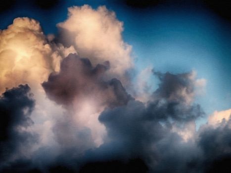 Beautiful cumulus clouds in the sky