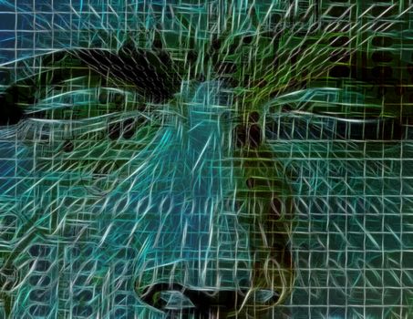 Abstract man face. Mind Technology
