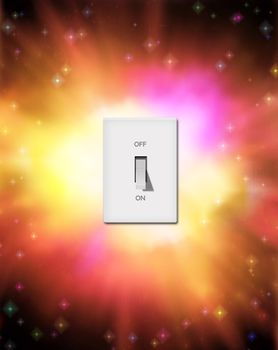 Switch in colorful vivid burst