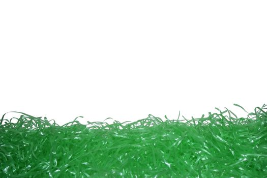 Green Easter Grass With a Pure White Background Behind it as Copy Space