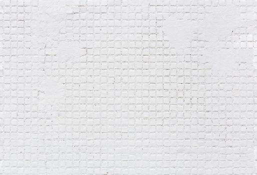 seamless texture and pattern of painted white soviet square outdoor house tiles, white on white background