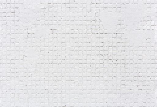 seamless texture and pattern of painted white soviet square outdoor house tiles, white on white background