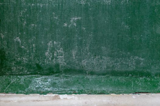 green flat painted bathroom wall with dried soap stains