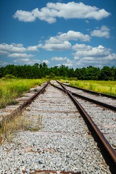 Old Abandoned Railroad Tracks Into Nowhere