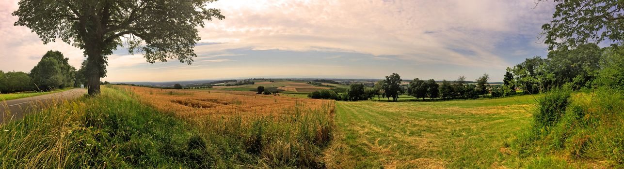 Panoramic view in Alsace, direction Rhine