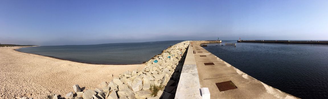 Panorama of a beach of the Baltic Sea in Poland