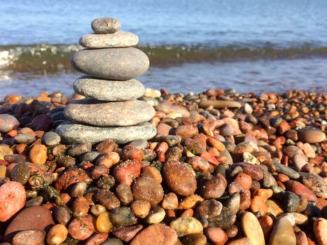 Zen stones on the beach