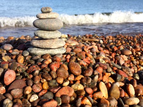 Zen stones on the beach