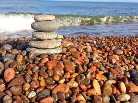 Zen stones on the beach