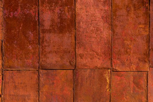 rusted tin sheets patchwork wall texture and flat detailed background