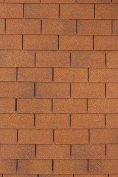 brown flexible roof tile flat background and texture, rectangular form.